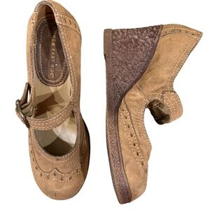 Lower East Side Vtg Y2K Platform Wedge Brown Oxford Loafer Buckle Academia Sz 7